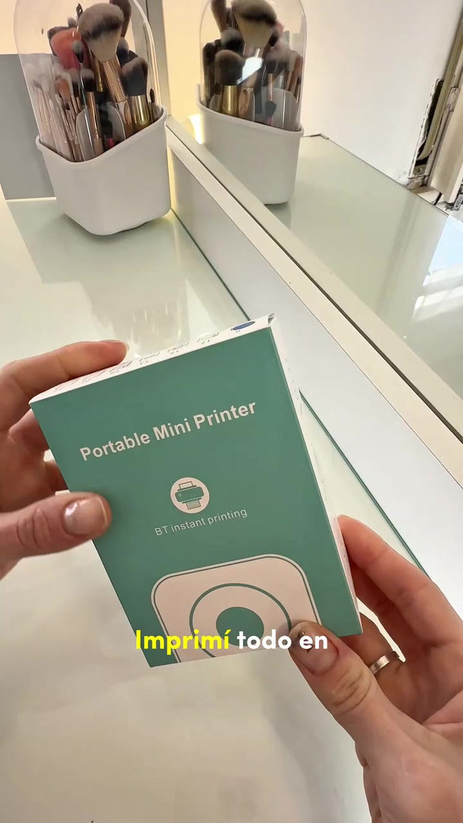 Mini Impresora Térmica Portátil Bluetooth Celular Recargable Color Celeste